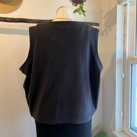 Black Plush Soft Plaid Patchwork Snap Button Sweater Vest Top Size 3X Holiday - Picture 7 of 11